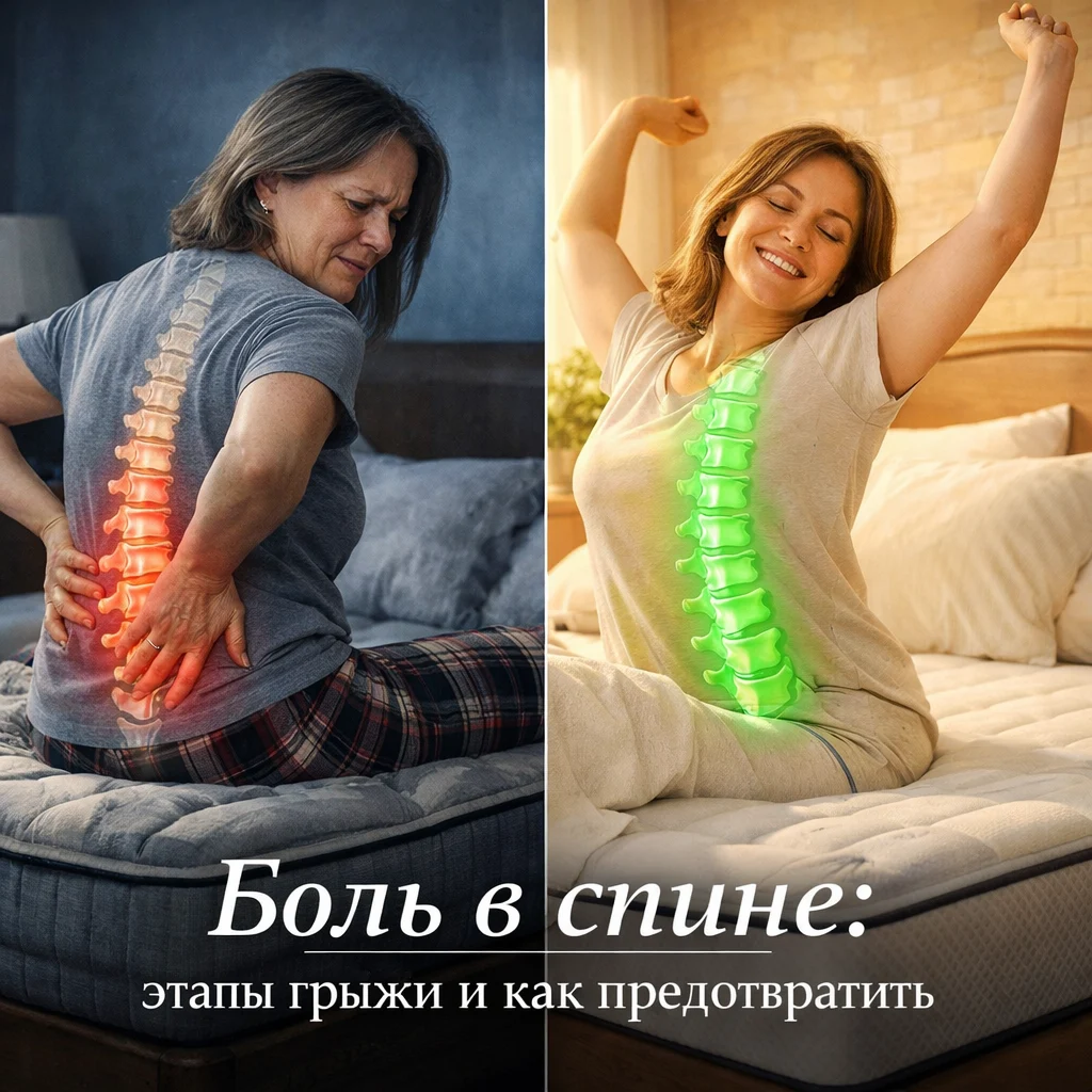 Боль в спине от грыжи межпозвонкового диска: этапы формирования и профилактика с эргономическим матрасом — как предотвратить развитие грыжи позвоночника в компании Эргоспайн