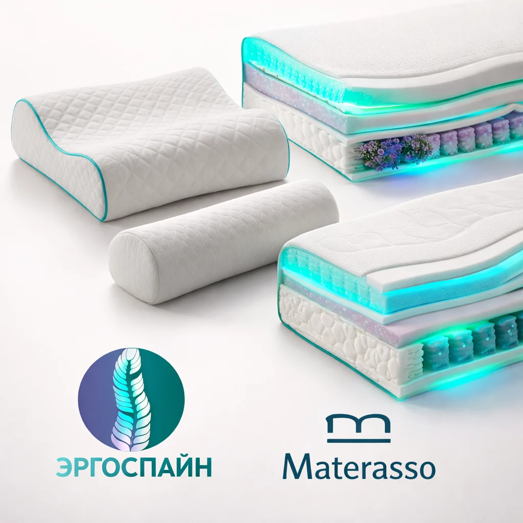 Ортопедические подушки и матрасы Materasso для облегчения боли в шее — поддержка и релакс