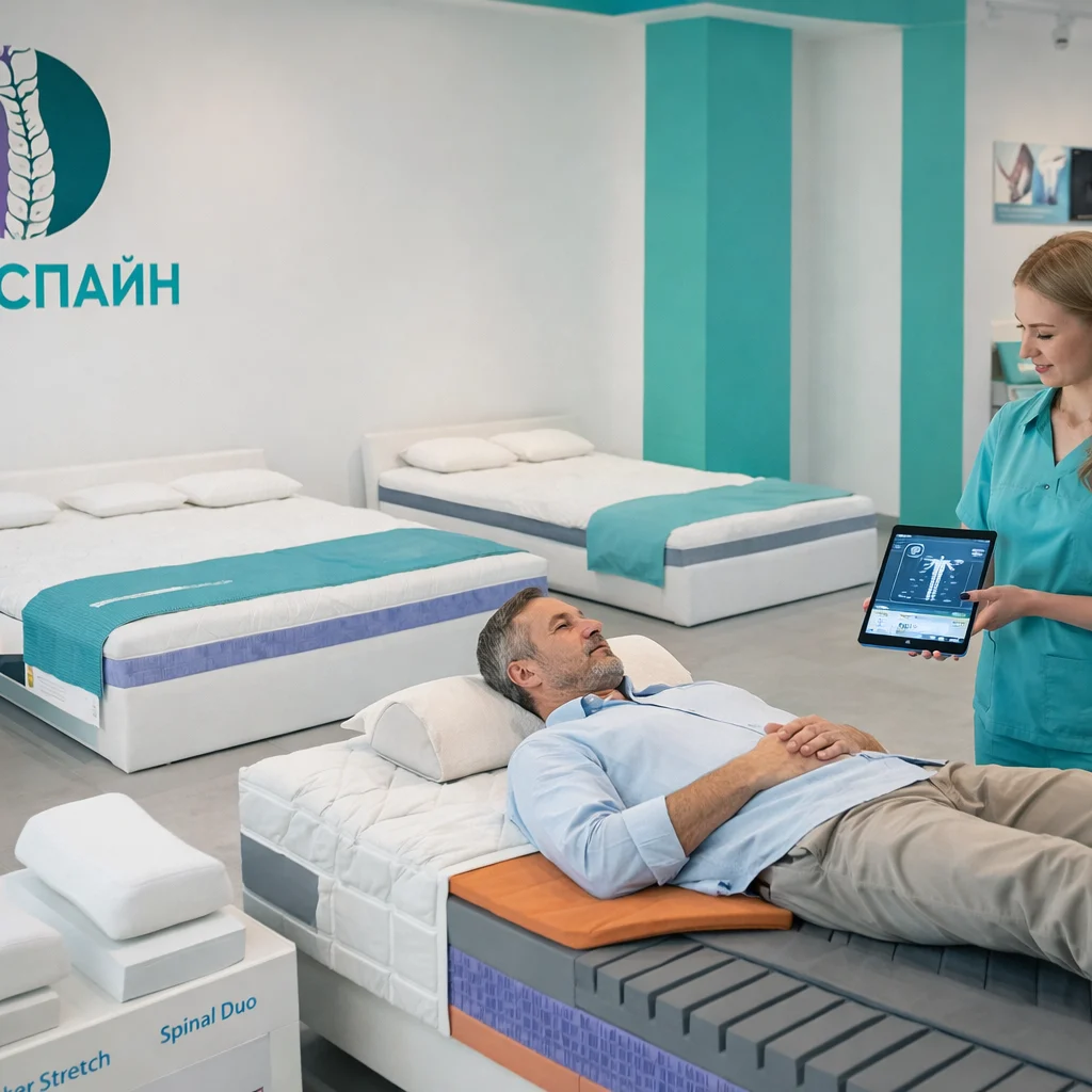 Шоу-рум Эргоспайн в Воронеже на ул. Моисеева — тестирование эргономических матрасов Materasso с диагностикой