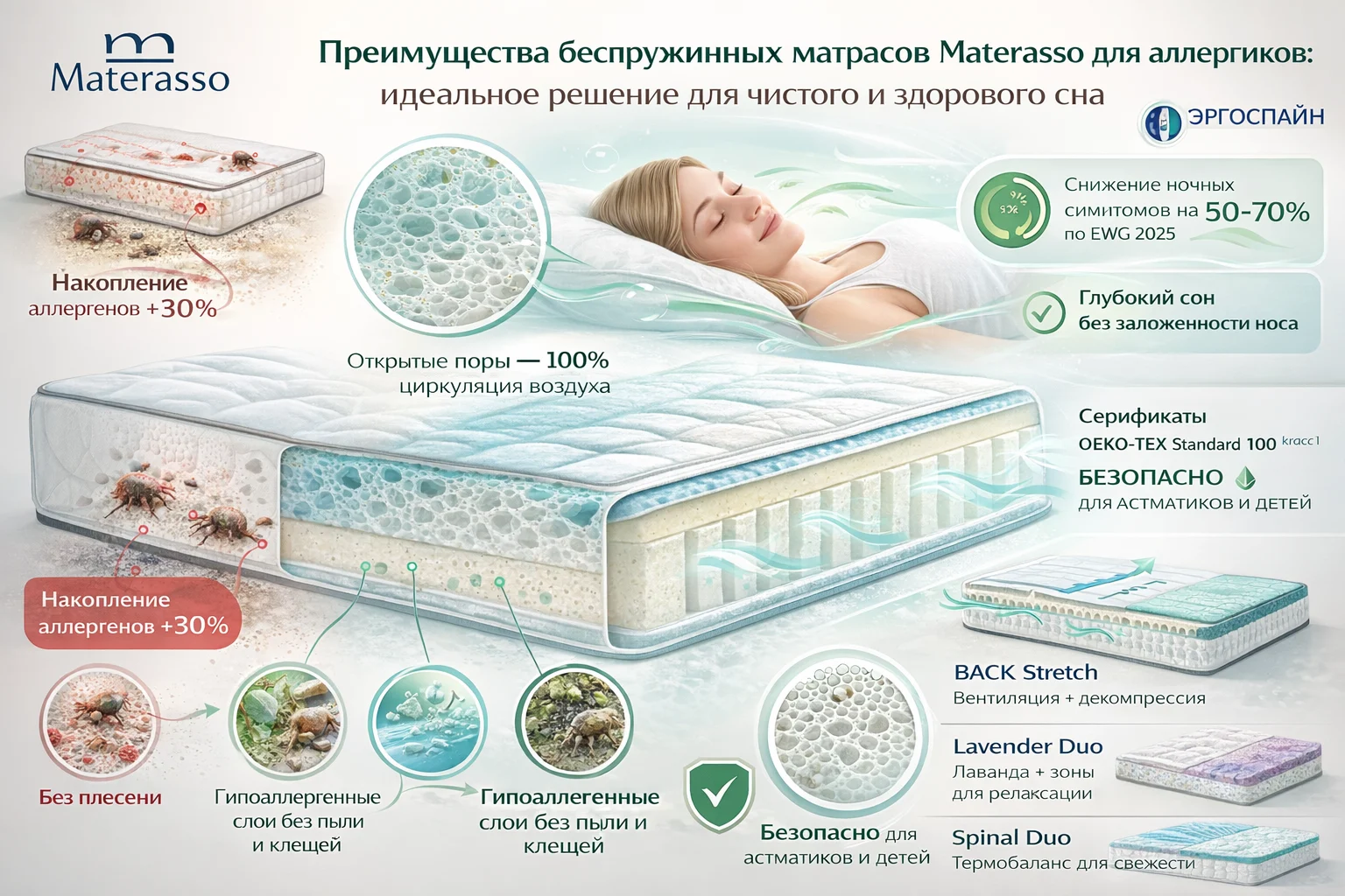 Преимущества Materasso для аллергиков