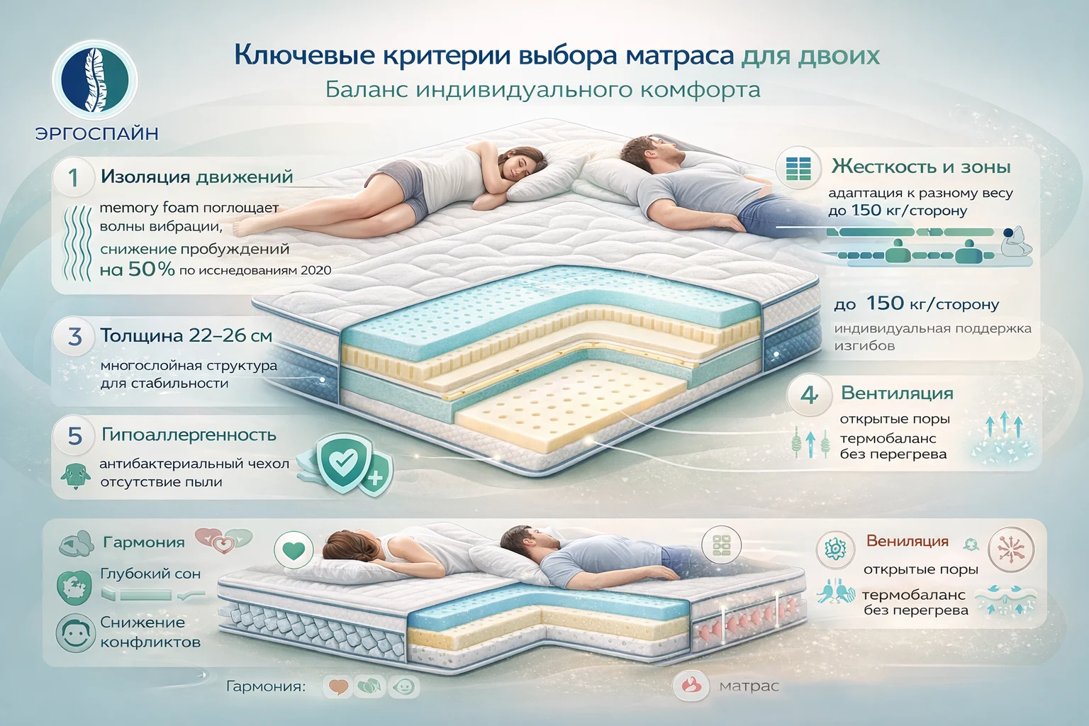 Преимущества Materasso для парного сна