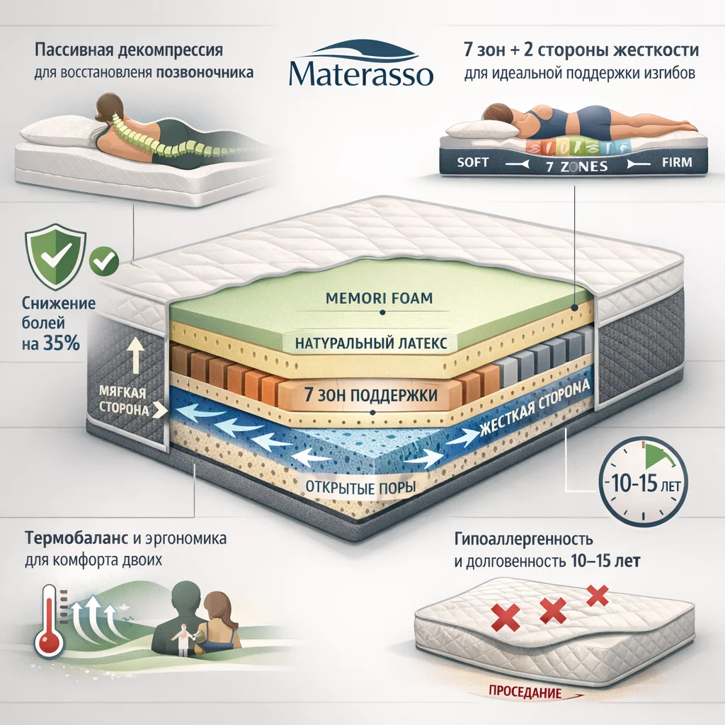 Преимущества беспружинных матрасов Materasso