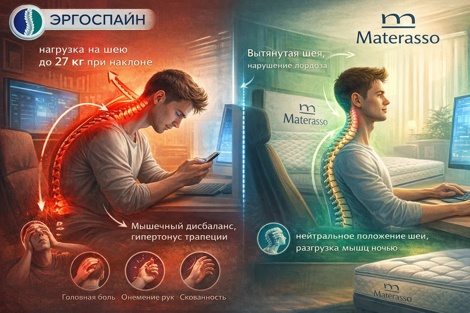 Синдром компьютерной шеи — напряжение от гаджетов