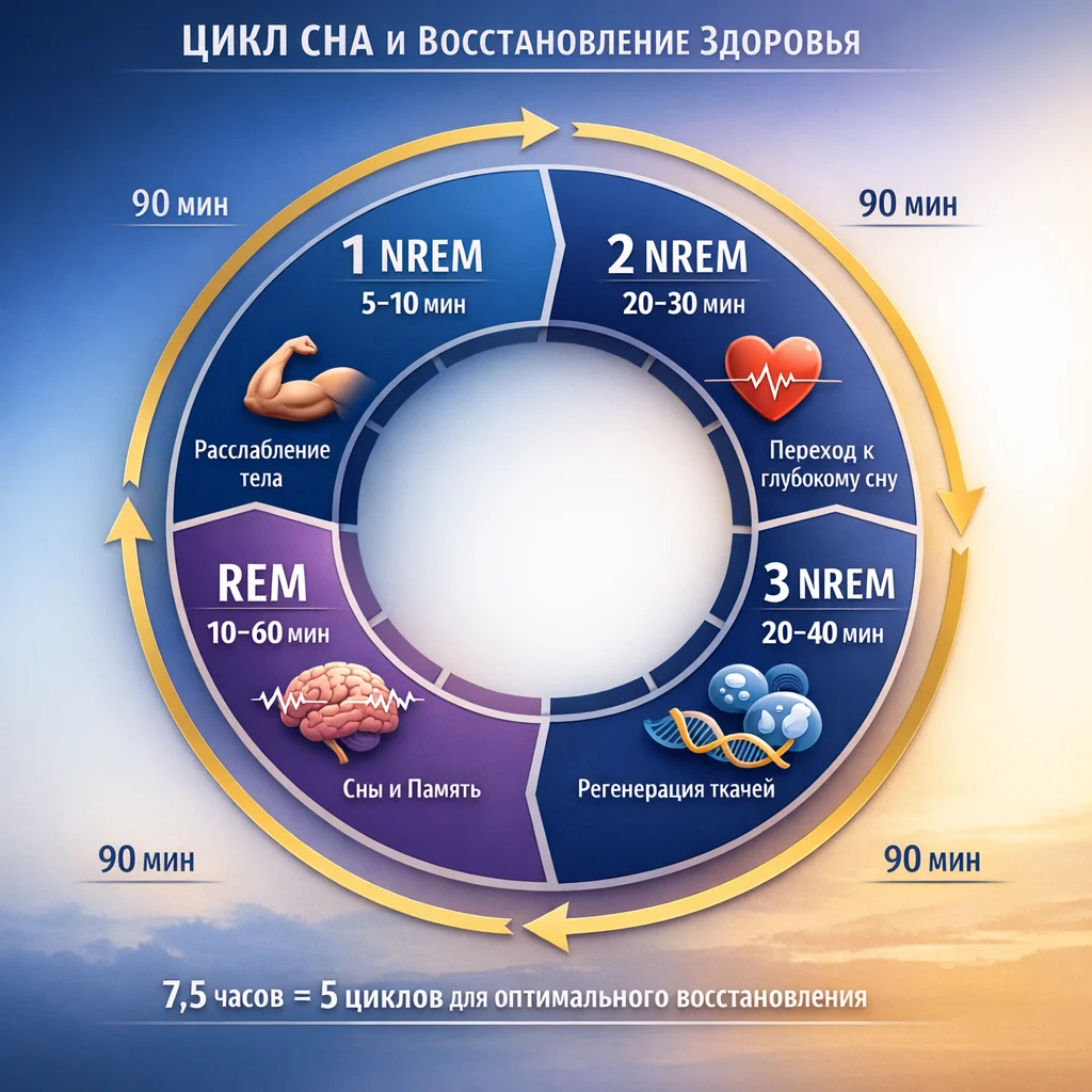 Стадии сна — цикл восстановления от NREM к REM