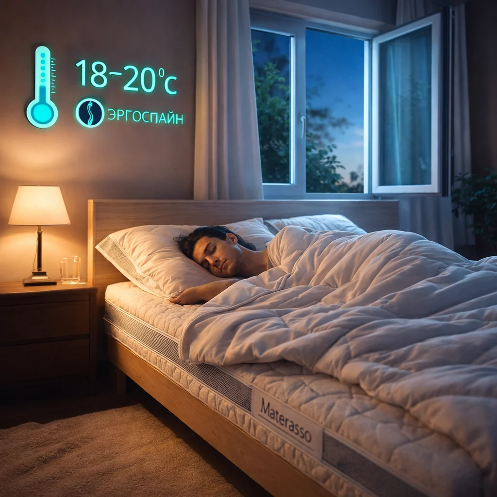 Правильная температура в спальне 18–20°C для крепкого сна — проветривание и терморегуляция матраса