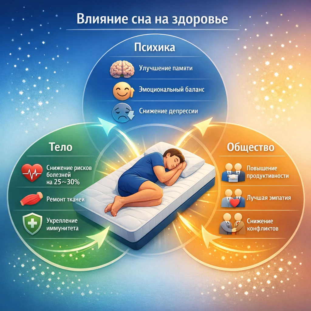 Влияние сна на здоровье — тело, психика и общество