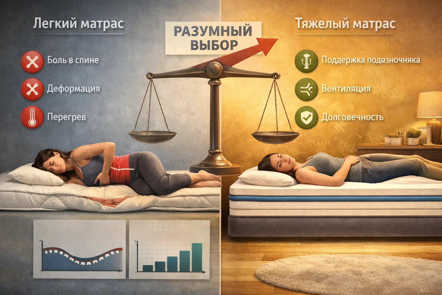 Легкий или тяжелый матрас — инвестиция в здоровье и комфорт