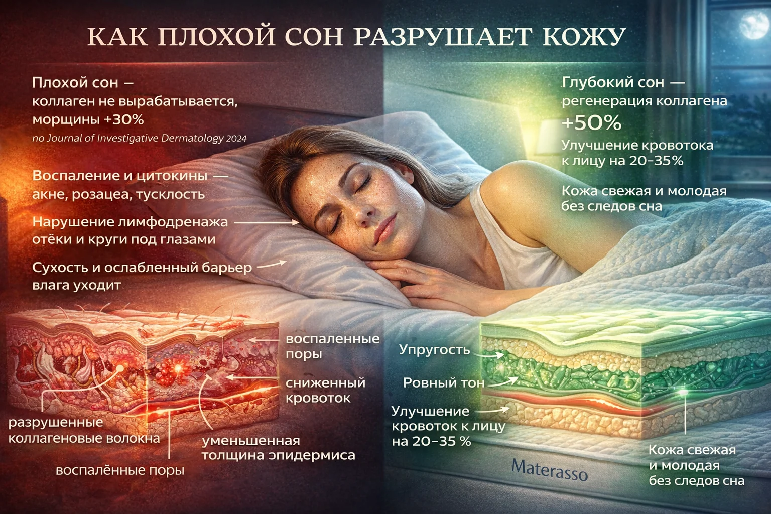 Как плохой сон разрушает кожу