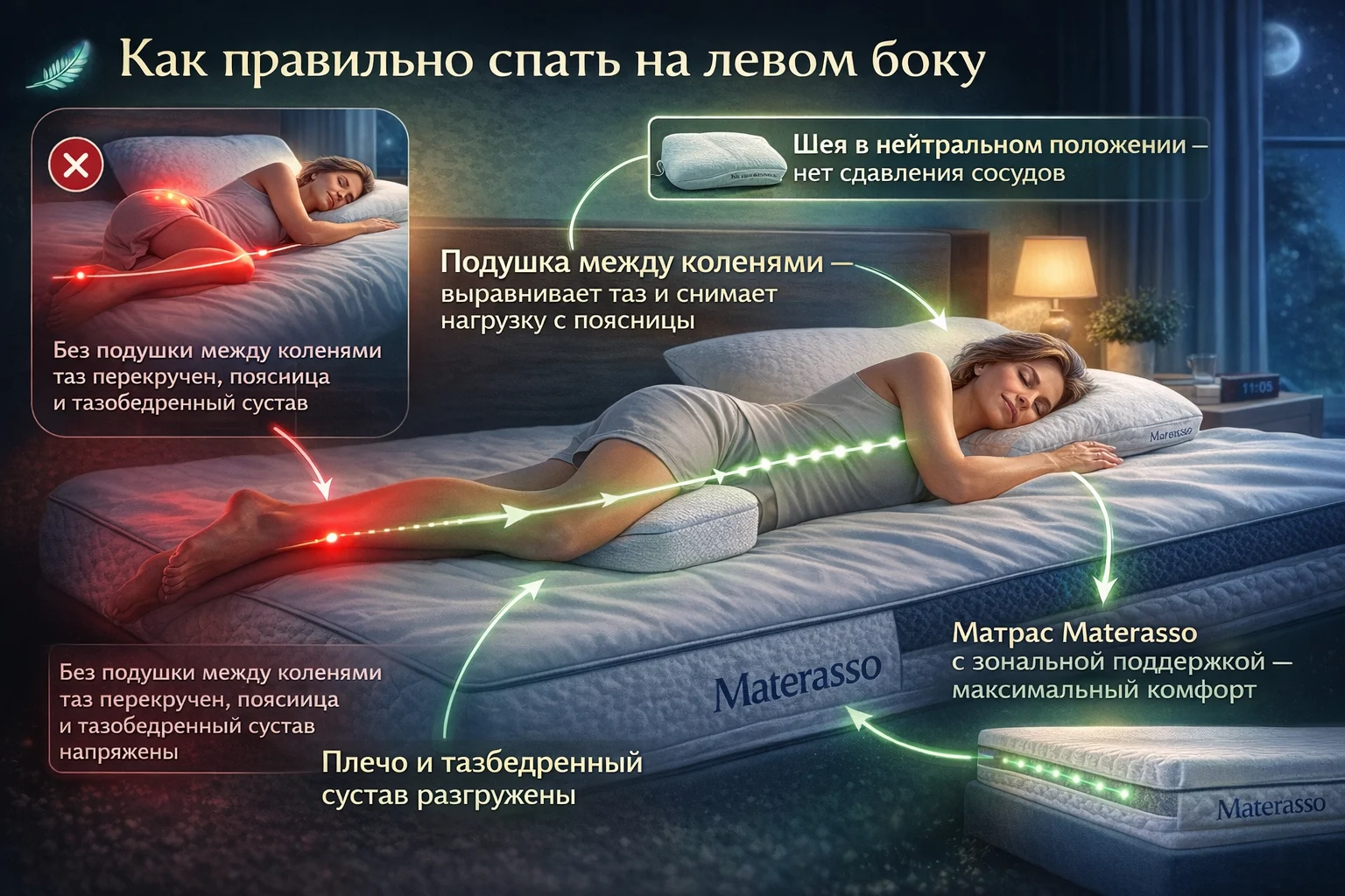 Как правильно спать на левом боку