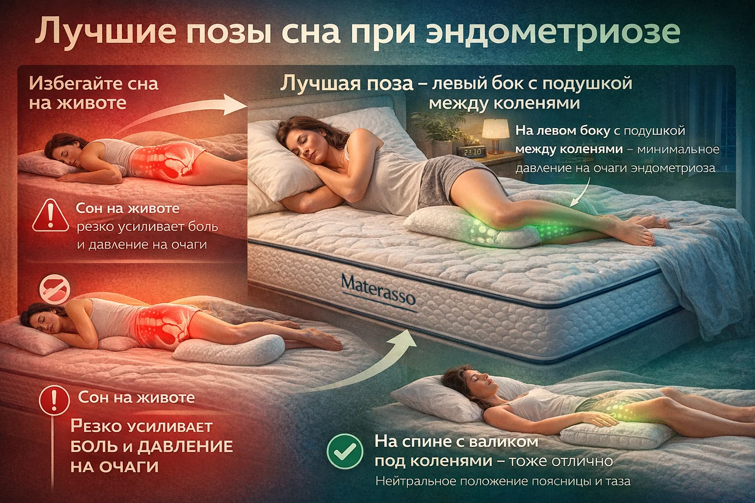 Лучшие позы сна при эндометриозе