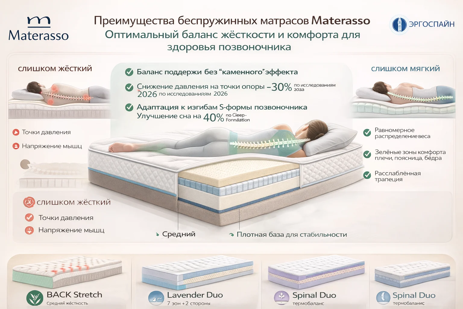 Преимущества Materasso — оптимальная жёсткость