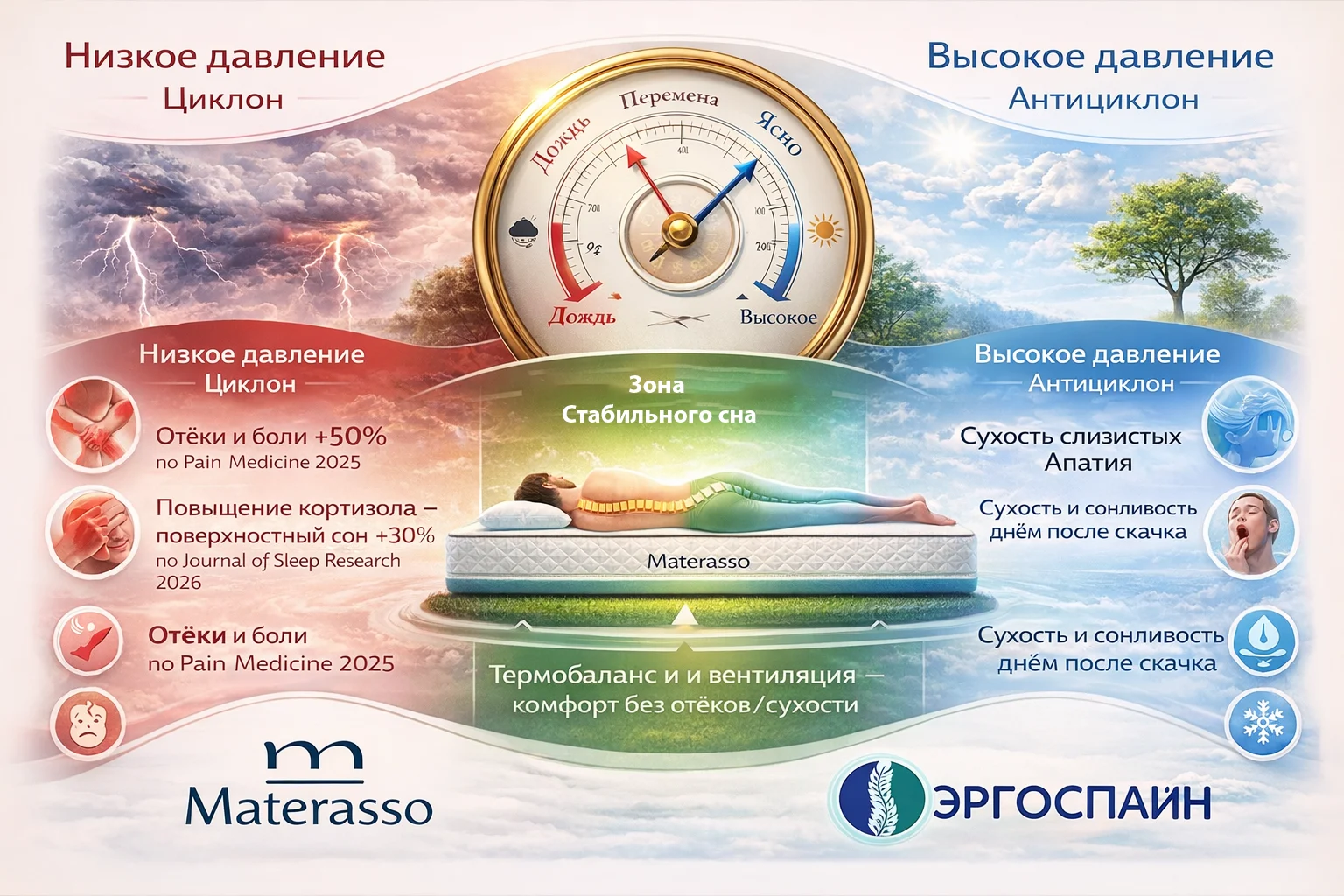 Materasso — стабильный сон в непогоду