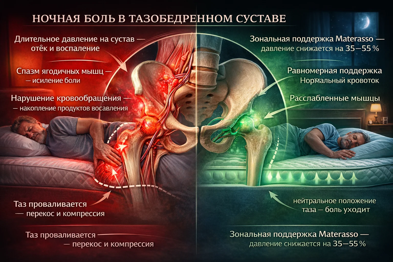 Механизмы ночной боли в тазобедренном суставе