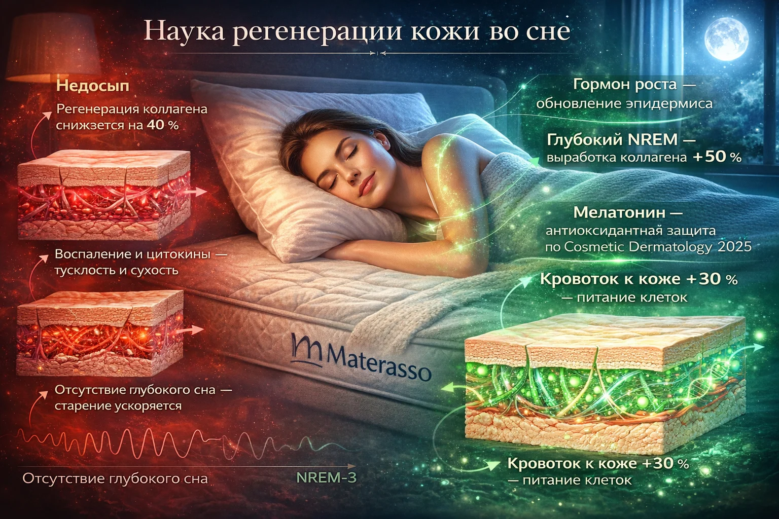 Наука: регенерация кожи во сне