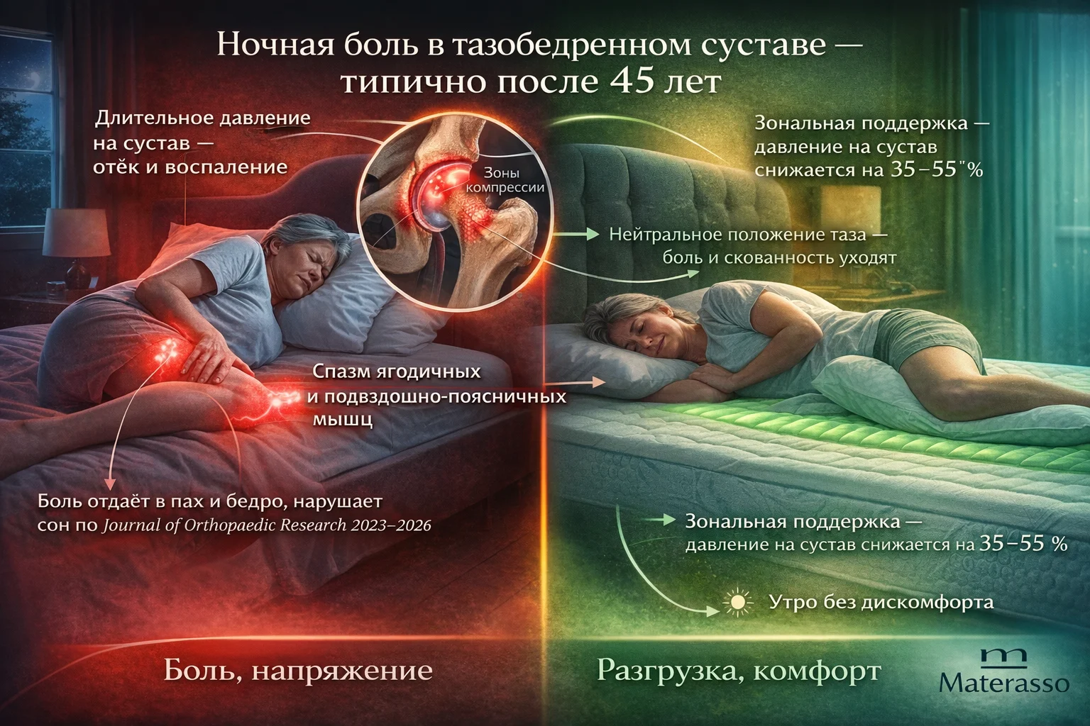 Ночная боль в тазобедренном суставе — типичная проблема