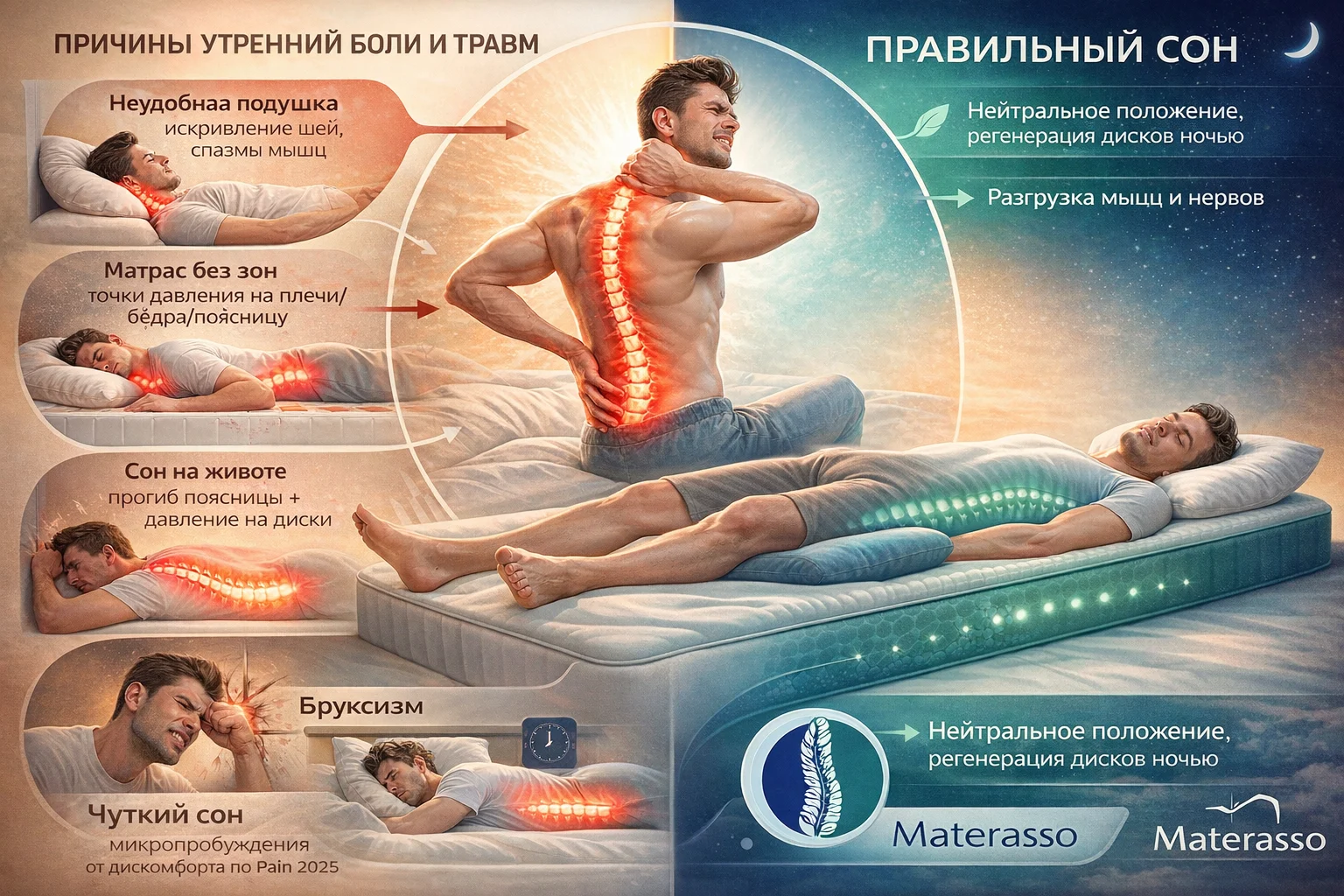 Причины утренней боли и травм во сне