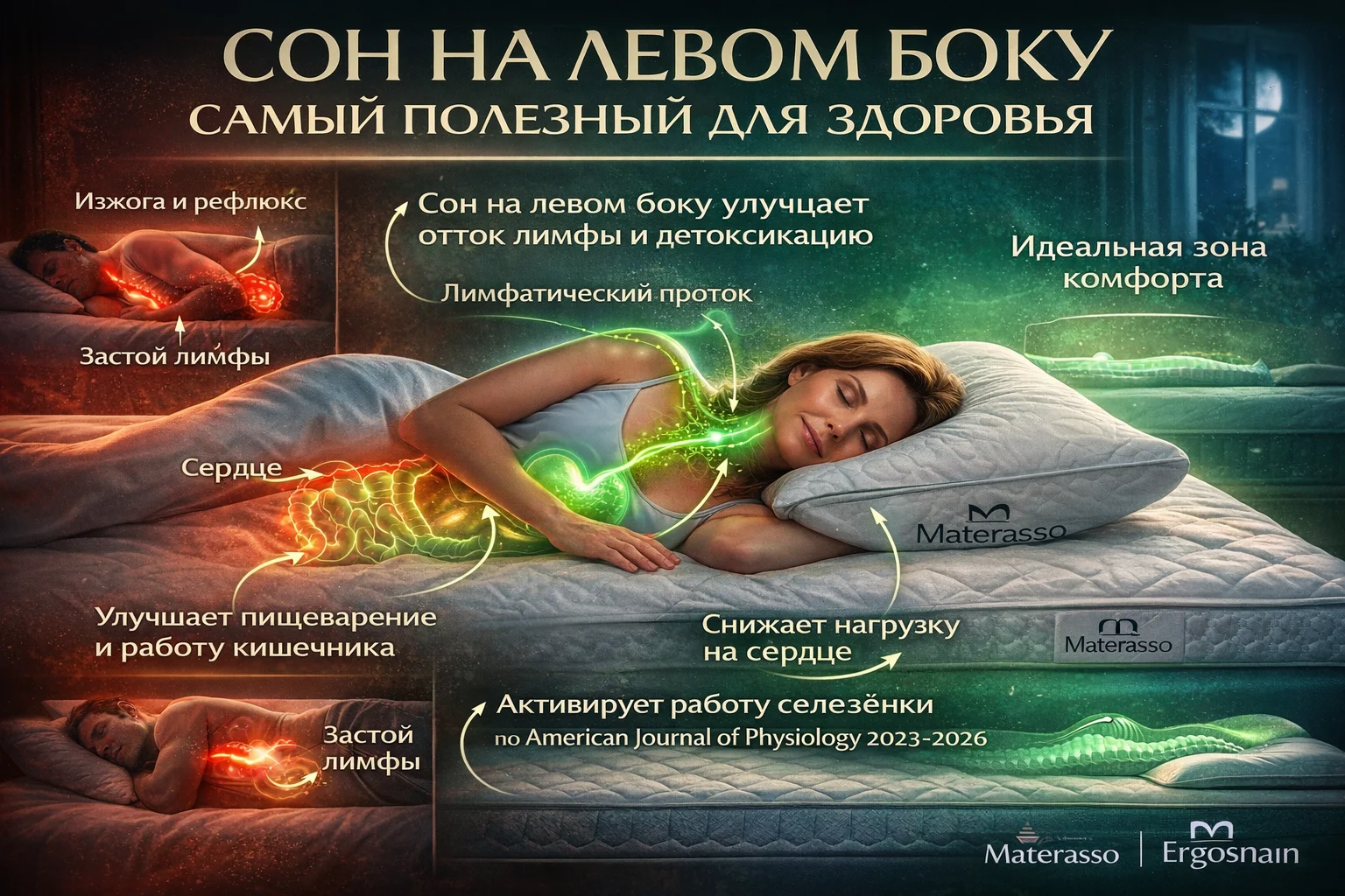 Сон на левом боку — самый полезный для здоровья