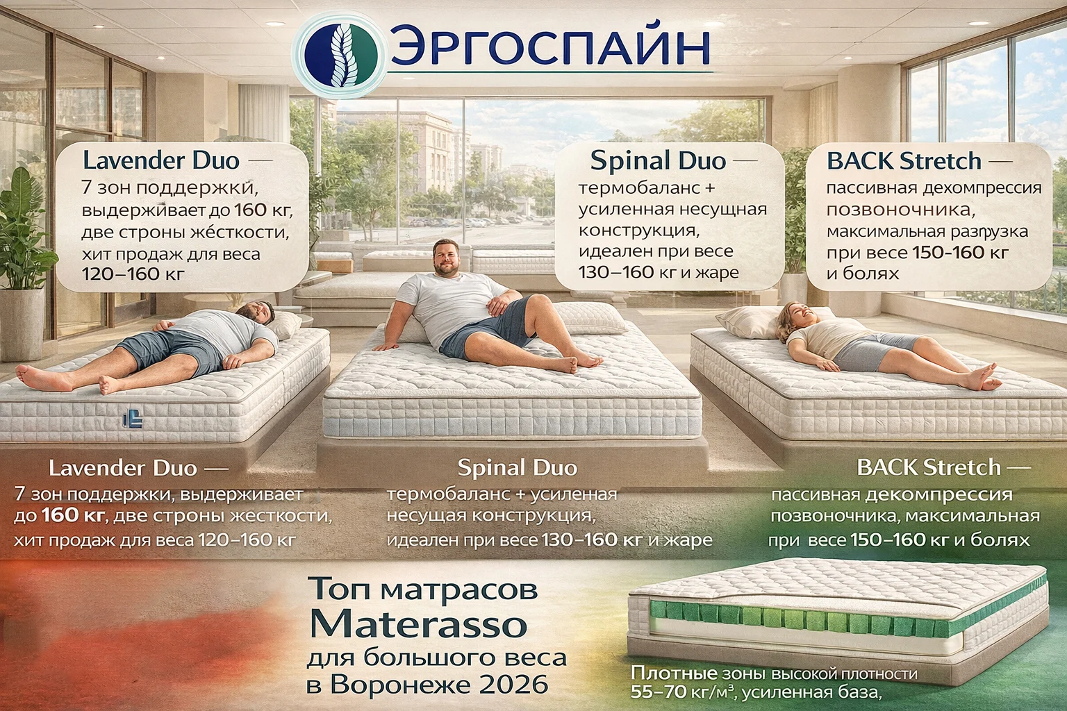 Топ матрасов Materasso для большого веса