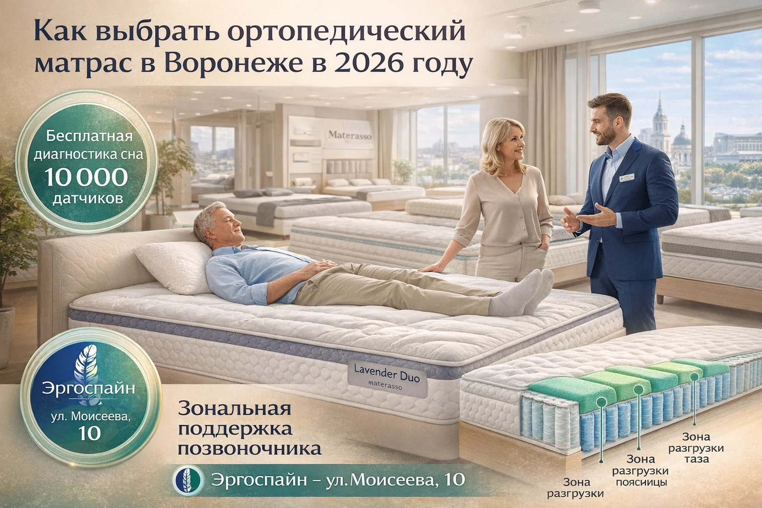 Выбор ортопедического матраса в Воронеже