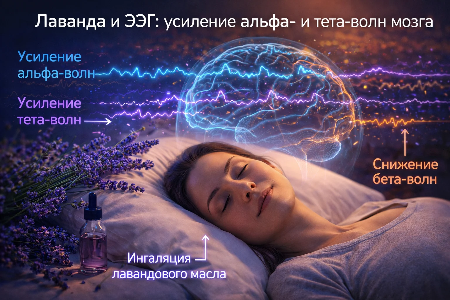 Лаванда и ЭЭГ: усиление альфа- и тета-волн мозга при ингаляции лавандового масла ЭЭГ альфа и тета волны при ингаляции лаванды — исследование Sayorwan 2012